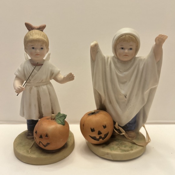 HOMCO DENIM DAYS #1516 " Halloween " PORCELAIN FIGURINE - Picture 1 of 9